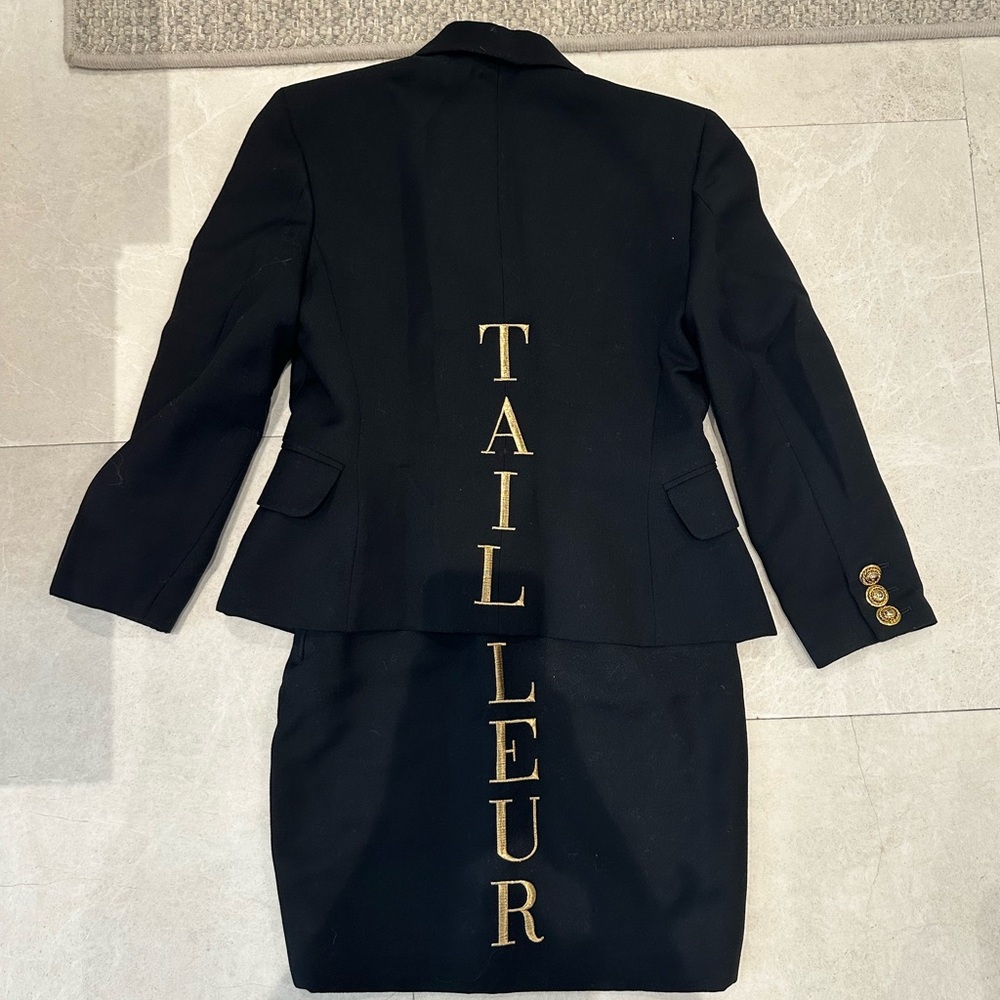 Moschino Black Blazer and Skirt Set with Gold Buttons - Picture 5 of 5